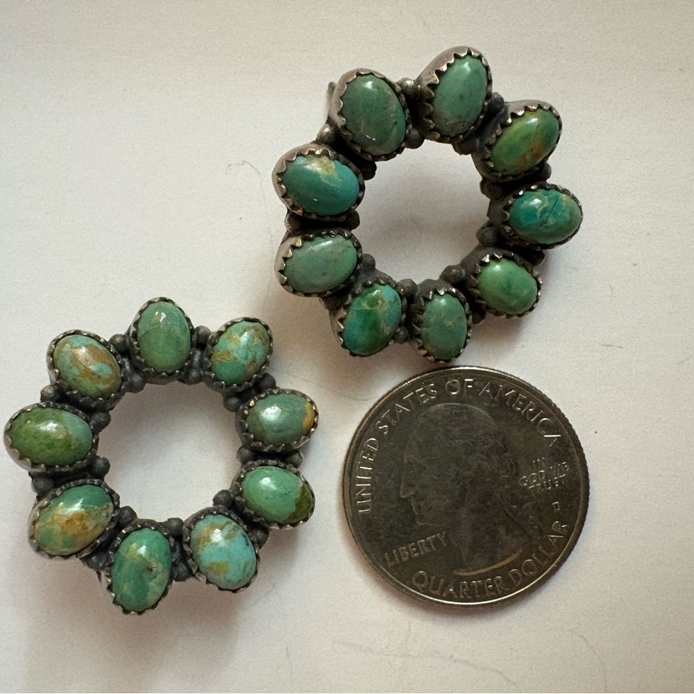 Mojave Turquoise Stone Earrings Sterling Silver 925